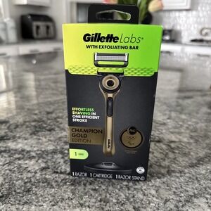 New Gillette Labs With Exfoliating Bar Champion Gold Edition 1 Razor 1 Cartridge